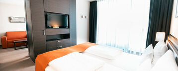 Schlafbereich in der Suite vom ATLANIC Hotel Lübeck Schlafbereich in der Suite vom ATLANIC Hotel Lübeck