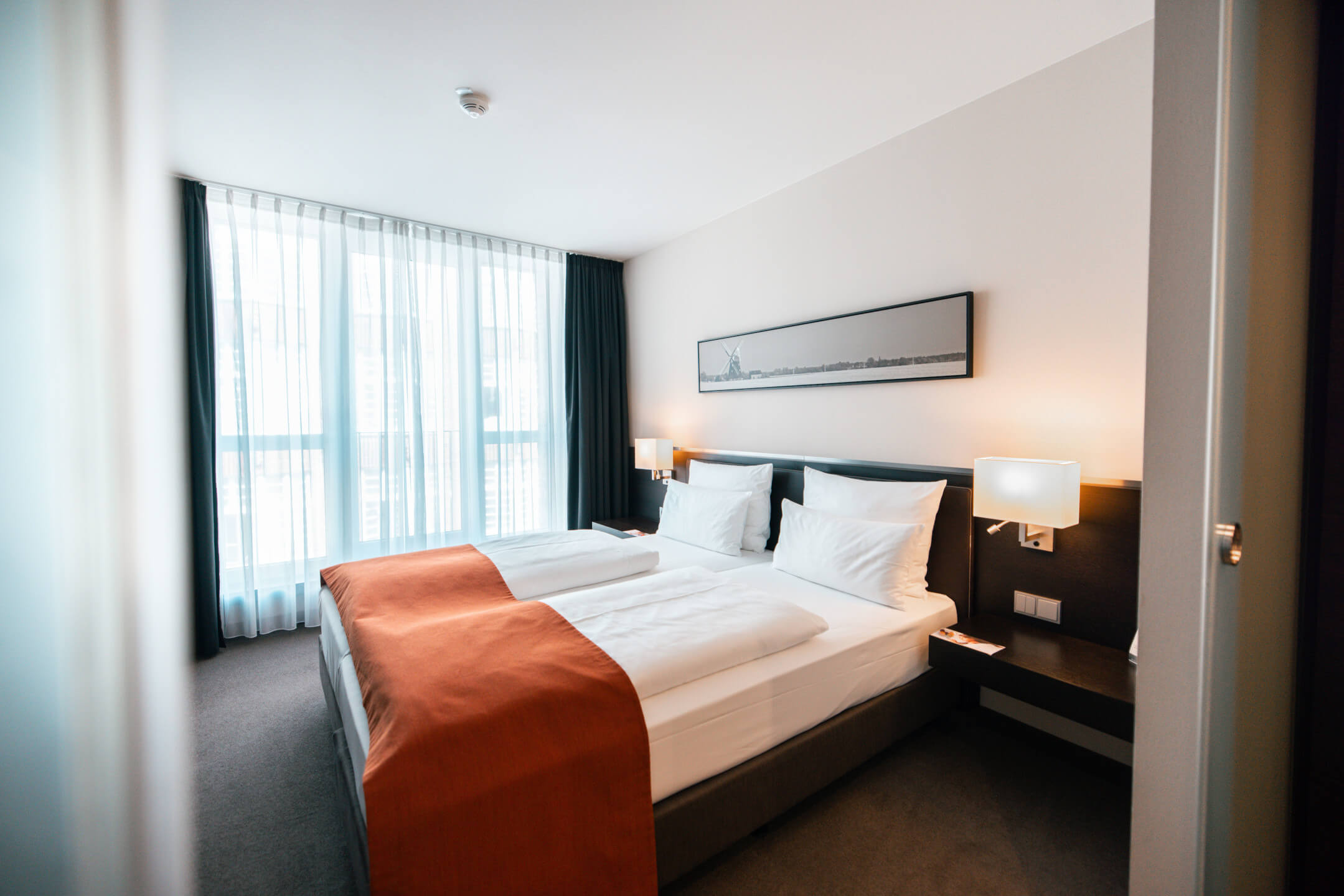 Schlafbereich in der Suite vom ATLANIC Hotel Lübeck Sleeping area in the suite at the ATLANIC Hotel Lübeck