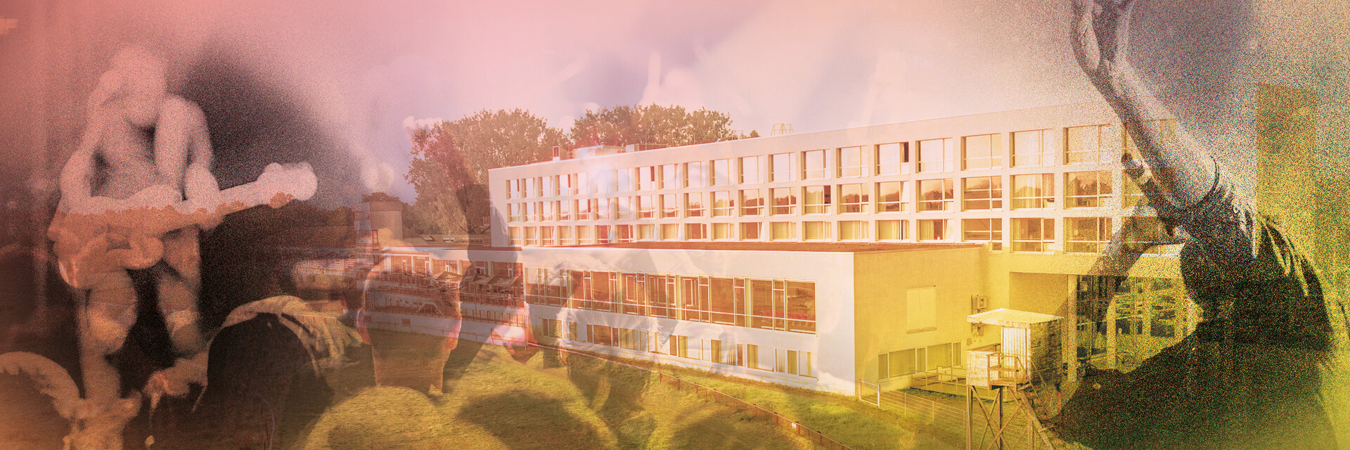 Konzerte am ATLANTIC Hotel Galopprennbahn Ein Konzertpublikum mit Effekten eingefügt über dem ATLANTIC Hotel Galopprennbahn