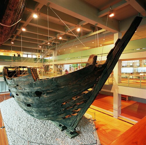 Old ship in the "Deutsches Schiffahrtsmuseum" in Bremerhaven