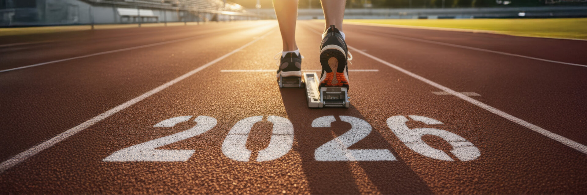 Jahresauftackt im ATLANTIC Hotel Landgut Horn Trekkingstrecke mit 2026 Aufdruck und einer Läuferin