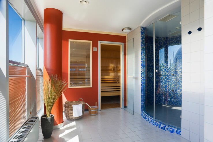 Our sauna and relaxation area invites you to stay for a while Our sauna and relaxation area invites you to stay for a while